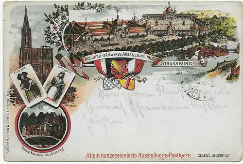 Exposition professionnelle Strasbourg 1895 imt Stamp spécial après Memmingen