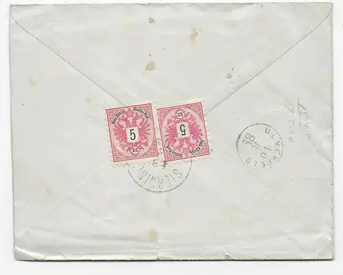 Enregistrer Sierning 1885 à Ulmerfeld avec le contenu de la lettre