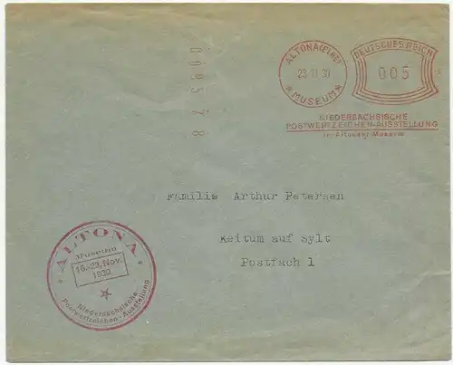 Freistempel Altona Museum, Niedersächsische Postwerzeichenausstellung 1930