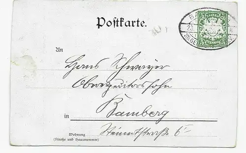 Salutation de Altenburg, timbre spécial 1905, Deutsche-Österr. Alpenverein, Bamberg