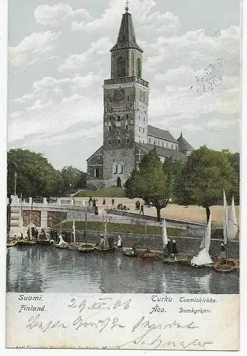 Ansichtskarte Turku nach Erlangen, 1908
