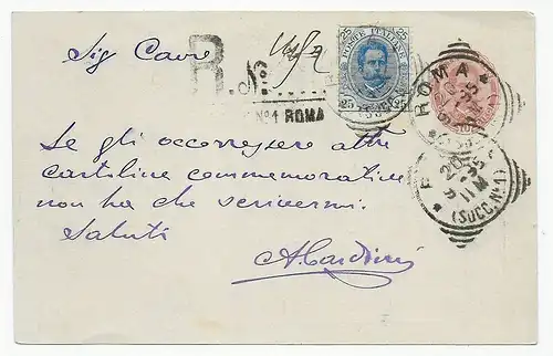 Lettre recommandé de Roma à Milano 1935.