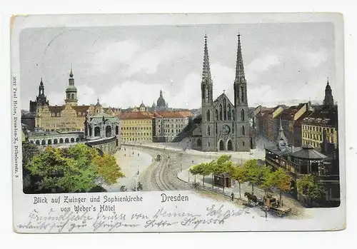 Carte de vue Dresde - Zwinger-Special Stamp Exposition de la ville après Wurzen 1903