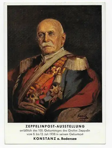 Zeppelinpost Ausstellung, Konstanz, mit Sonderstempel 1938