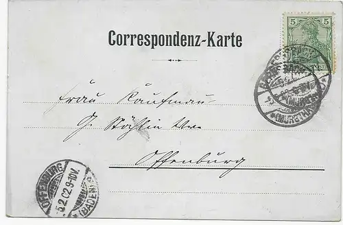 Freiwaldau mit dem Gräfenberg, 1902 nach Offenburg