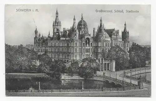 AK Schwerin 1917 mit Sonderstempel: Ausstellungsplatz