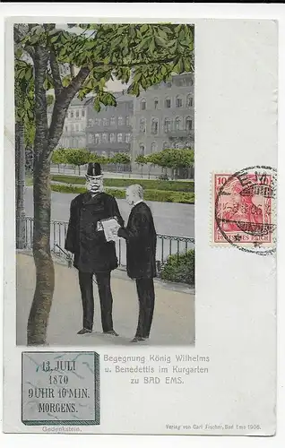Begegnung König Wilhelm und Benedettis in Bad Ems: 1906 nach Saint Cloud