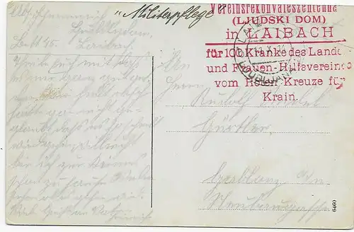 Ansichtskarte Ljubljana-Laibach, Rotes Kreuz, Frauen Hilfsverein, 1914