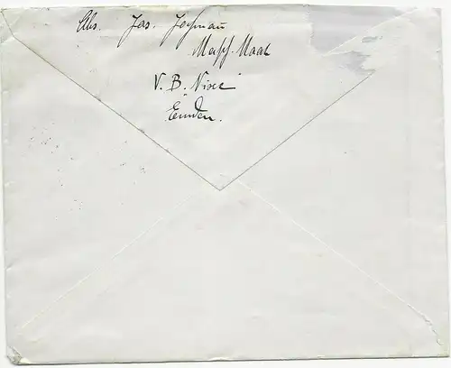 Lettre de champ Postier Marine Impériale, Division de la Protection côtière des Ems, Emden 1914