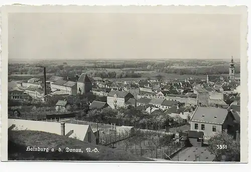 Ansichtskarte Hainburg a.d. Donau mit Sonderstempel 1938 nach Bratislava