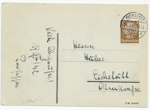 Postkarte: Kriegsabsolvia Hum. Gymnasium Eichstätt, 1942