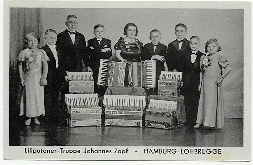 Liliputander Troupe Johannes Zepf, Hambourg Lohbrugge, Blanko carte