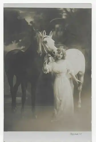 Postcard: Woman with Horses, 1930 to Fribourg with Taxe