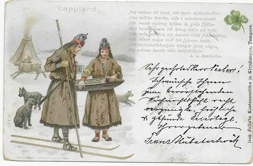 Ansichtskarte Lappland, Tampere nach Glauchau, 1902