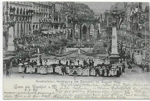 Goethefeier, Francfort, hommage au monument 1899 à Heidelberg