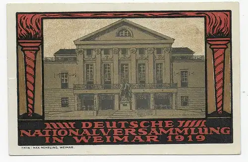 FDC Postkarte Weimar - National Versammlung 1.7.1919