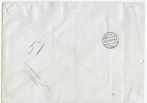 Inscription 1916 Varsovie - Bes. I. WK à Berlin, censure, multifrançature