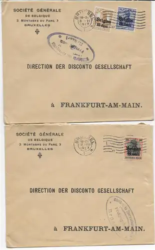 16x Lettres de banque Bruxelles - Francfort, censure 1915-1918