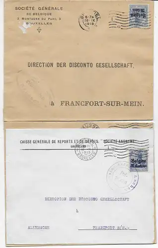 16x Lettres de banque Bruxelles - Francfort, censure 1915-1918