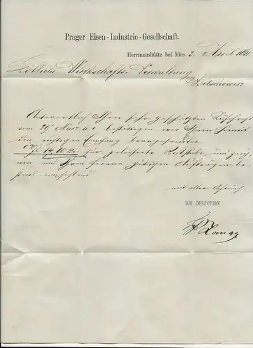 Herrmanshütte près de Mies Böhmen vers Zechoeitz, 1861