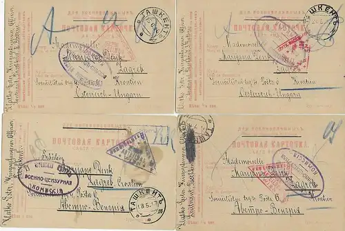 30x pièces justificatives du lieutenant autrichien prisonnier de guerre à Tachkent, 1916
