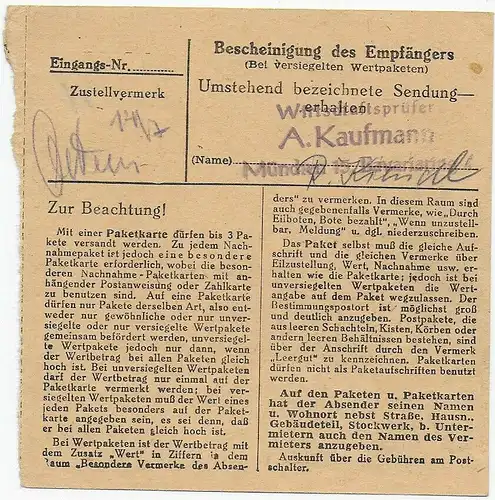 Carte de Bad Tölz, 1948 à Munich, EF