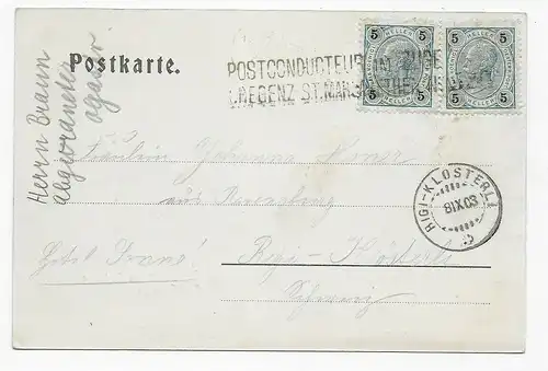 AK Bregenz nach Rigi-Kolsterli, 1903: Postconducteur Bregenz-St. Margarethen