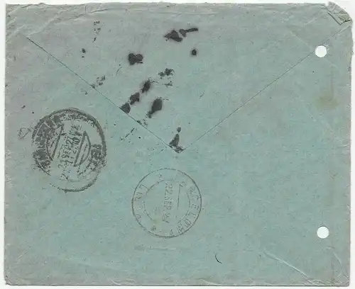 Brief von Memmingen nach Barcelona, 1927, Postlagergebühr
