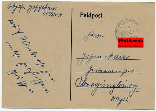 Feldpost mit Humor Schilderwirrwar, FPNr. 08553-A nach Obergrünberg 1942