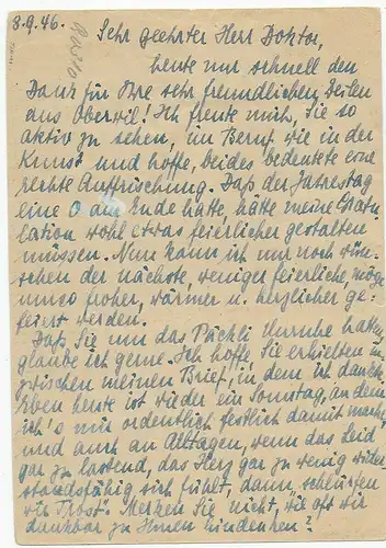 Assise complète de Wuppertal à Masans/Chur/Suisse, 1945 avec censure