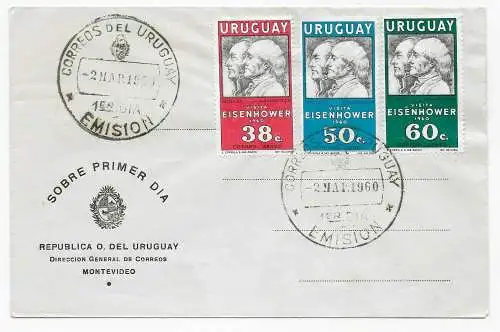 Cover Montevideo/Uruguay, FDC Eisenhower 1960