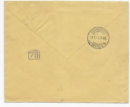 Lettre express de St. Gallen 1917 à Francfort/M