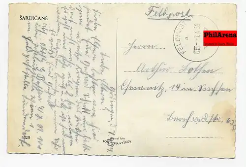Feldpost 7.4.1939  nach Chemnitz mit Trachten