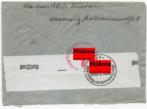 Tampon libre de Chemnitz à la Basse-Angleterre/Suisse avec censure