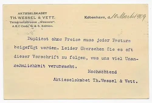 Copenhague 1909 après Gera, marque avec Perfin - Lokung de l'entreprise