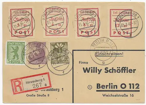 Carte postale Inscrivez-vous à Strausberg 1946 pour Berlin