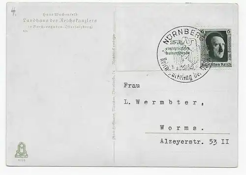 Berchtesgaden Obersalzberg Landhaus du Chancelier du Reich, Nuremberg Reichesparttag
