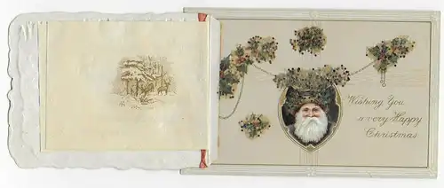 Christmas card with opening booklet, 1912, unused