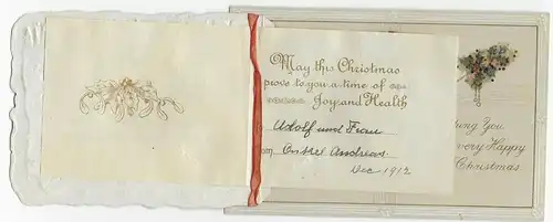 Christmas card with opening booklet, 1912, unused