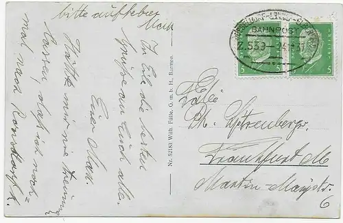 Carte de vue Ronsdorf, cachet du poste en 1937