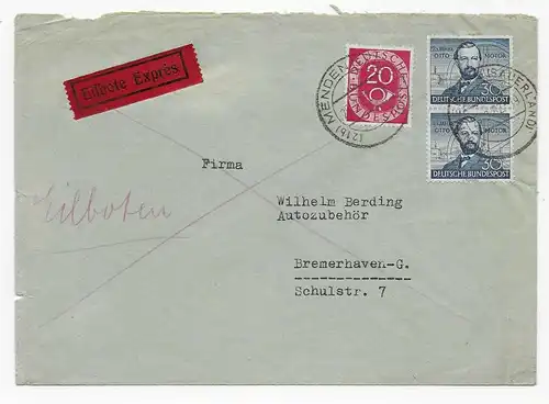 Eilbote Menden/Iserlohn 1952 nach Bremerhaven