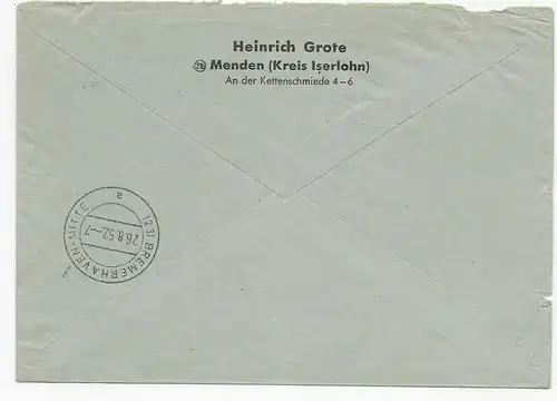 Eilbote Menden/Iserlohn 1952 après Bremerhaven