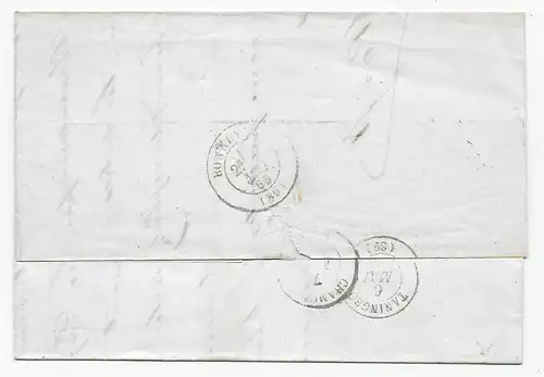 Genf 1869 nach Taninges/Frankreich, etwas Text innen