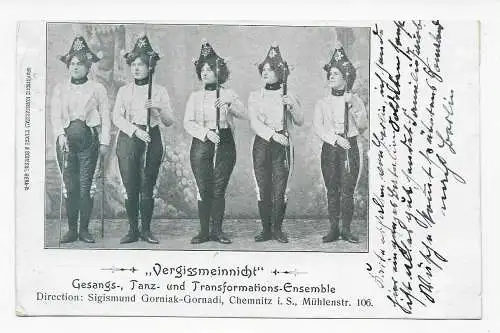 Ensemble de chants, de danses et de transformations Chemnitz vers Berlin en 1903