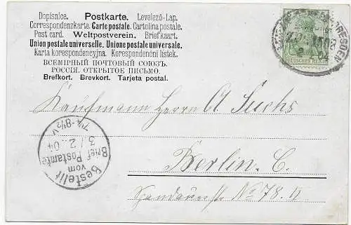 Königreich Sachsen: Georg von Sachsen 1904 mit Bahnpoststempel 