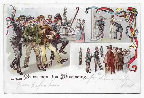 Gruss von der Musterung, Dresden 1902 nach Falkenstein/Vogtland