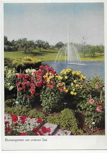 Blumengärten Ansichtskarte Stuttgart, Killesberg, 1952, Sonderstempel