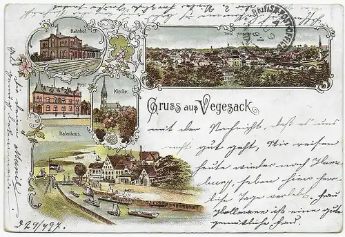 Ansichtskarte Vegesack 1897 nach Malta, Weiterleitung Constantinople, 