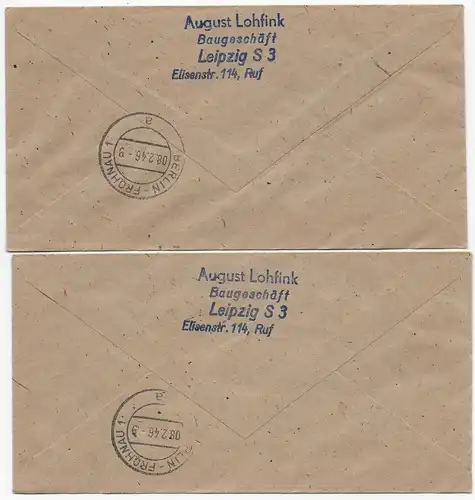4x Einschreiben Leipzig 1946 nach Berlin