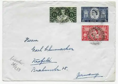 Brief von 1953 nach Krefeld